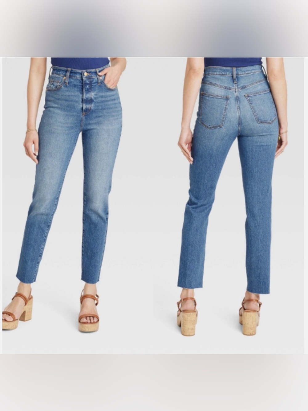 High-Rise 90's Slim Jeans Raw Hem Universal thread 4